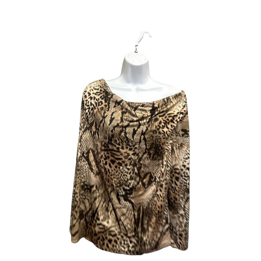 Bianca Nygard Mixed Animal Print Stretchy Long Sleeve Top Size 14